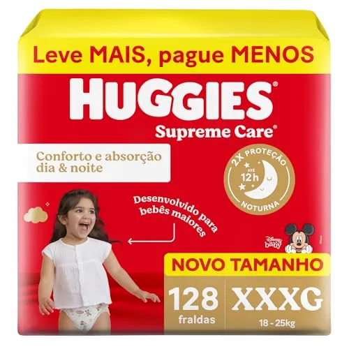 (Selecionados)Huggies Fralda Supreme Care Xxxg 128 Un